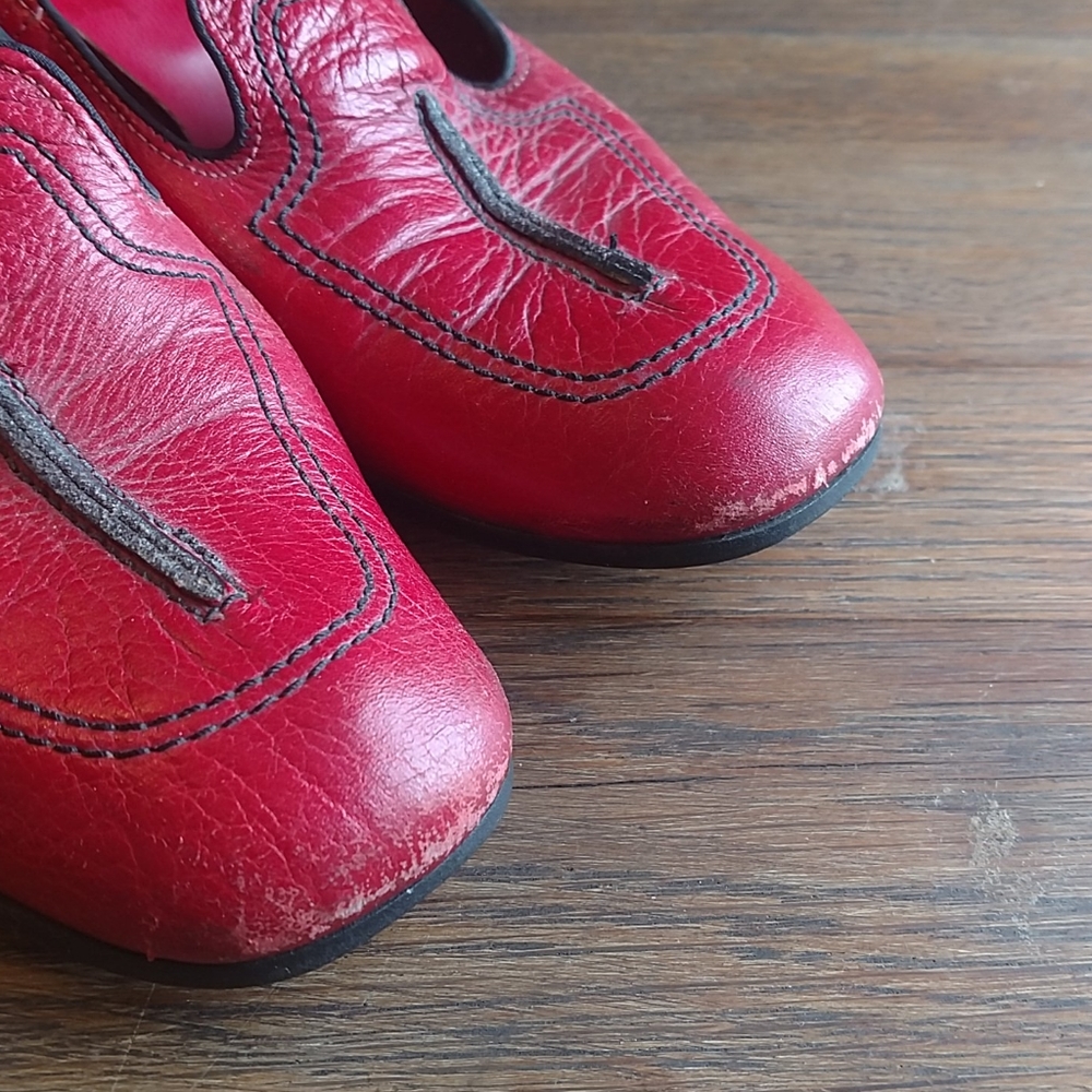Vintage red heeled shoes - Picture 4 of 4
